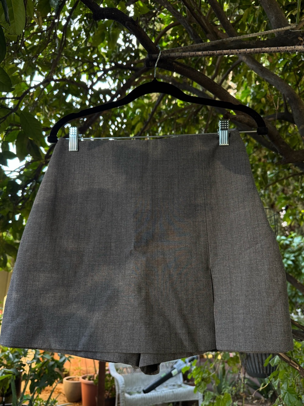Zara Grey Mini Skort - Heathered Neutral